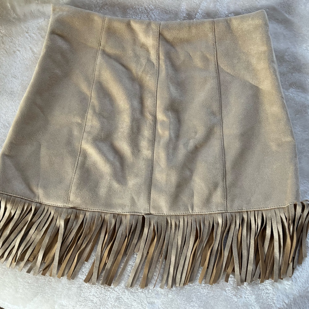 Forever 21 Tan Fringe Skirt